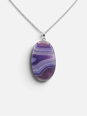 PURPLE LACE AGATE VINTAGE NECKLACE